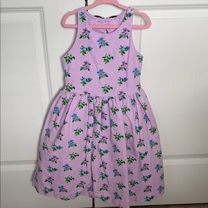 Janie & Jack girls size 6 purple floral sleeveless dress cutout back spring cute